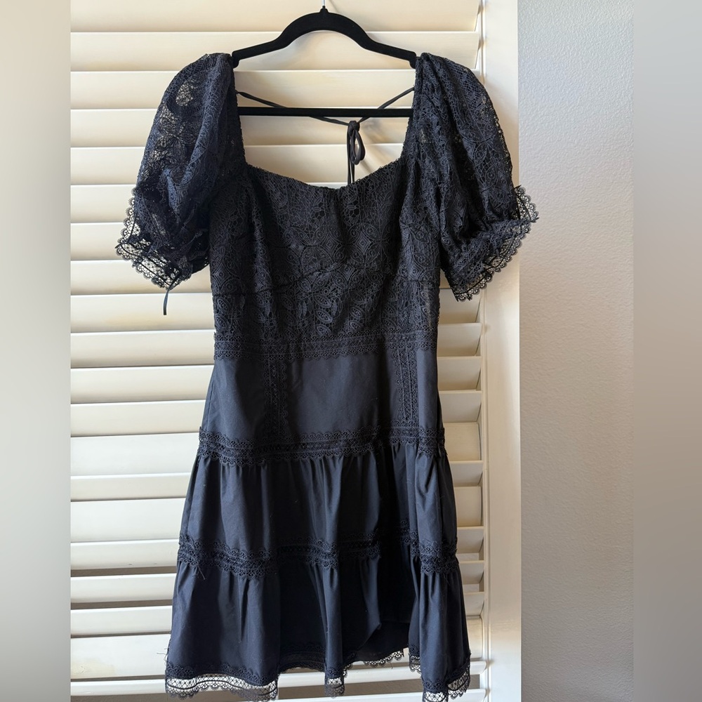 Lucy Paris Black Lace Mini Dress
